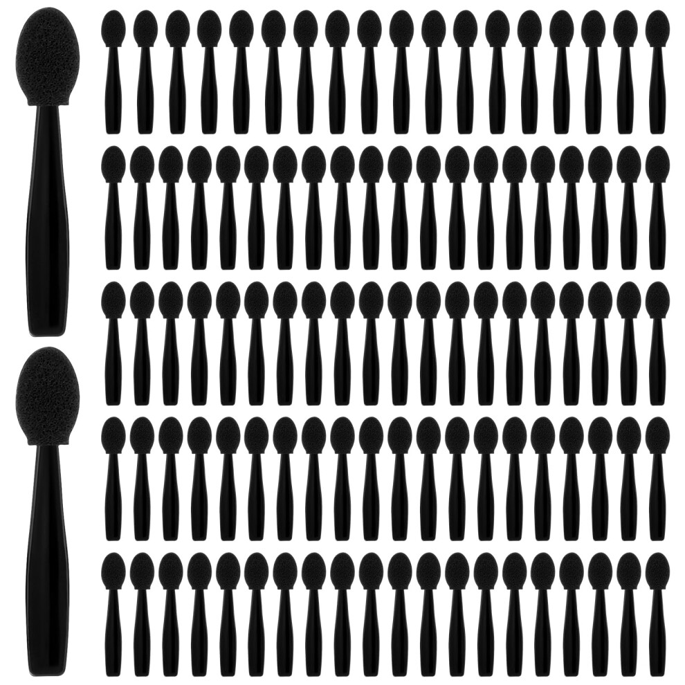 Mozeat Lens Black 100Pcs Eye Shadow Applicator, Mini Eyeshadow Brushes Disposable Sponge Portable Travel Makeup For Women
