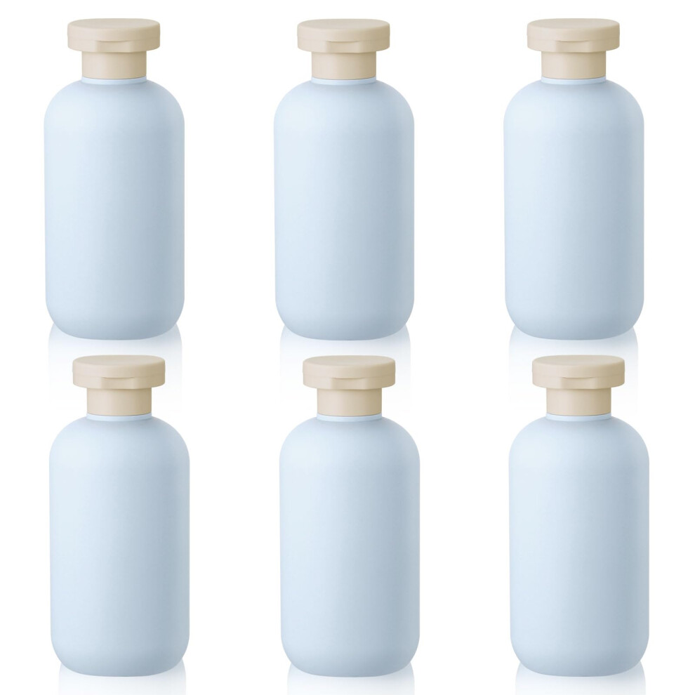 Hejo 6 Pcs Shampoo Travel Bottles, 200 Ml Refillable Travel Bottles Set For Toiletries, Squeeze Bottles For Travel, Empty Plastic Bottles With Flip