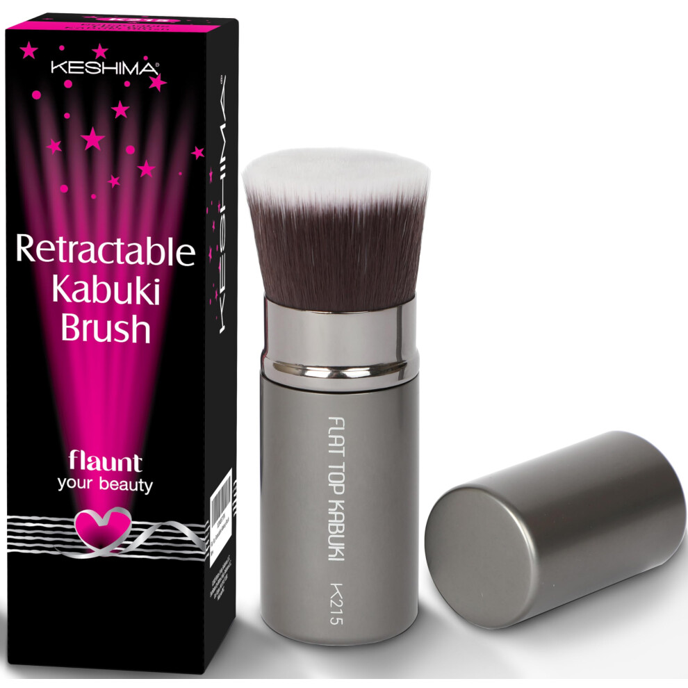 Keshima Retractable Flat Top Kabuki Foundation Brush By