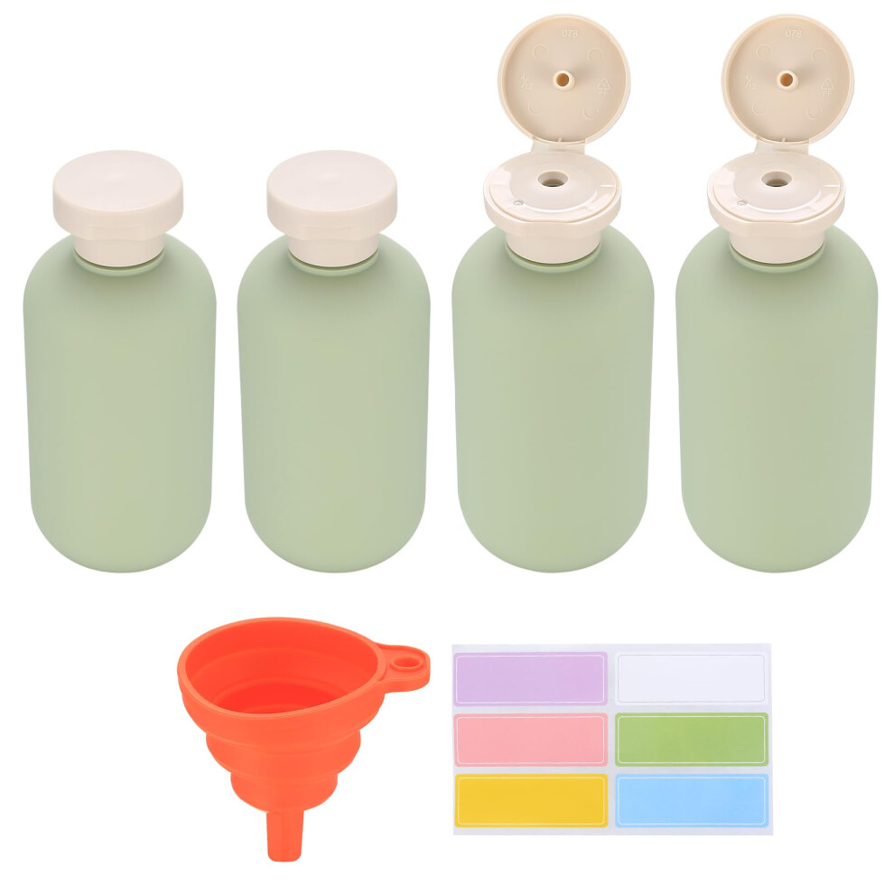 Jiuxlaan 4 Pcs 200Ml Travel Bottles For Toiletries, Squeeze Bottles, Silicone Travel Bottles, Refillable Plastic Travel Containers, Leak Proof Empty Flip Cap