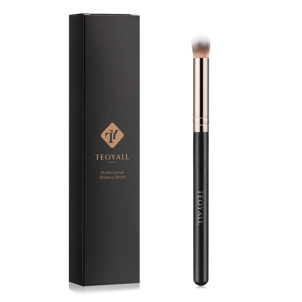 Teoyall Cream Eyeshadow Blending Brush, Soft Dense Synthetic Bristles Crease Brush For Powder Contour Bronzer Concealer