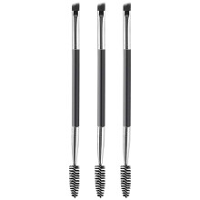 WOLMIK Duo Eye brow Brush - 3 PCS Angled Eyebrow Brush and Spoolie Brush, Eyelash Comb Eyebrow Brush Tool, 2 in 1 Mini Eyelash Brush for Eye Shadow
