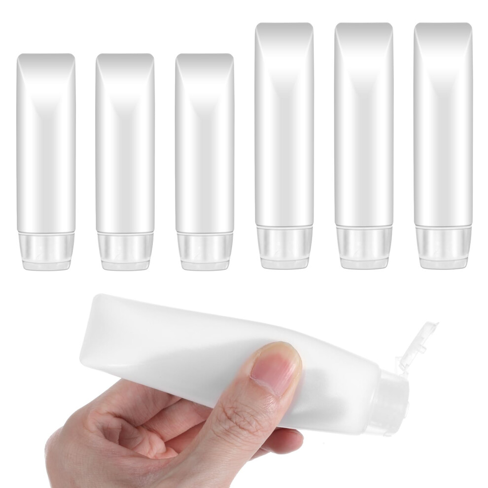 Oruola 6Pcs Travel Bottles,30Ml & 50Ml Clear Plastic Empty Squeeze Bottle,Transparent Refillable Cosmetic Containers Travel Size Bottles,Leak Proof