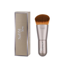 Kabuki Angled Makeup Brush for Powder, Cream, Liquid Foundation, Sunscreen, Blush Blending & Bronzer - Professional Full Face Make Up Brush - Vegan &