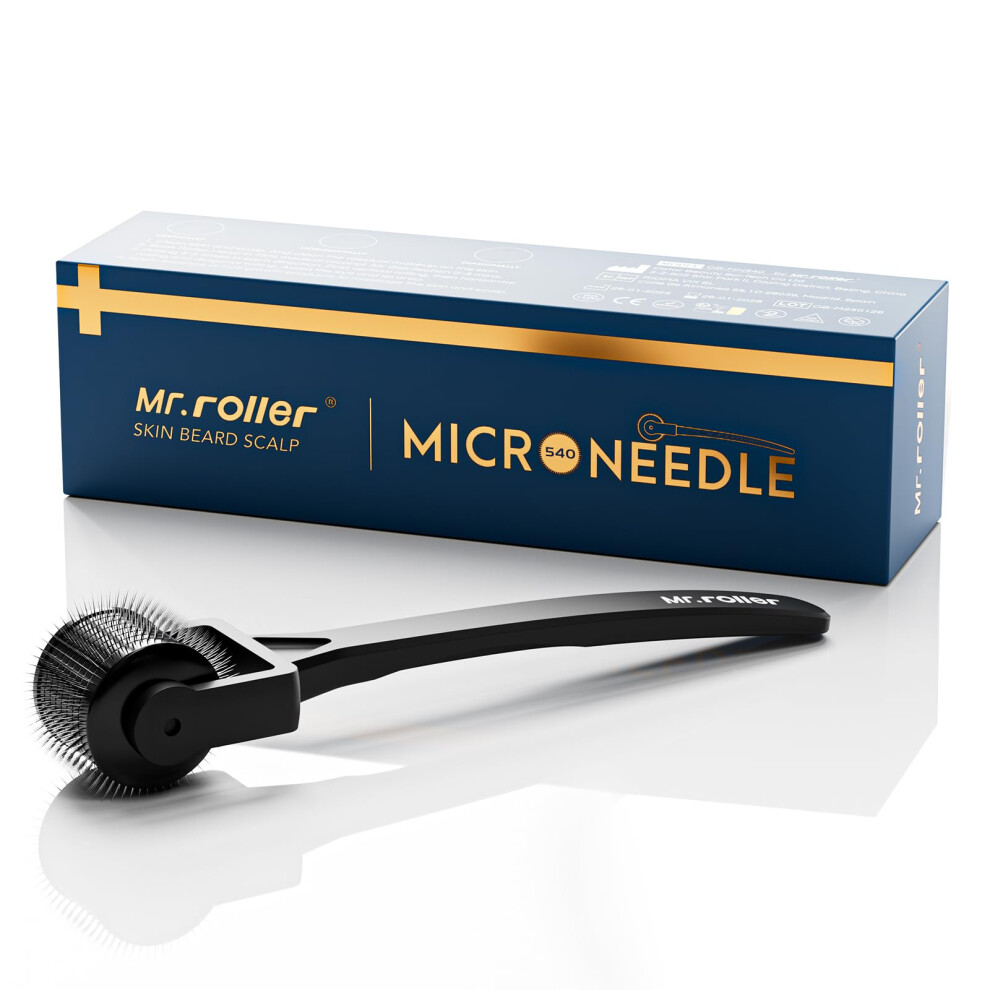 Mr.roller Derma Roller, Derma Roller 0.5Mm For Hair Growth, Microneedling Roller For Face Scalp Body, Beard Roller For Beard Growth, 540 Titanium