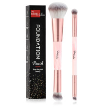 Foundation Brush Start Makers 2 pcs Dual-ended 2-in-1 Kabuki Makeup Brushes For Buffing, Blending, Sculpting, Highlight, Contouring