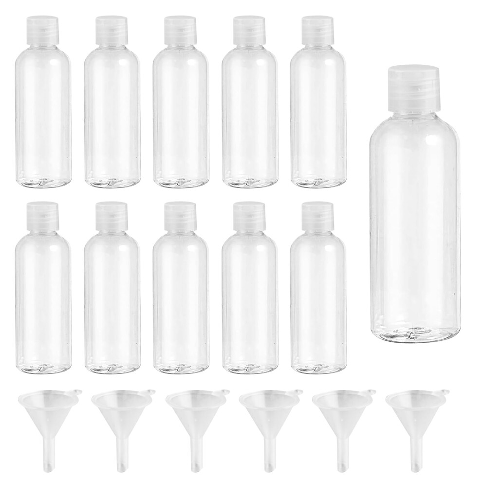 Varhhuxha 11 Pcstravel Bottles For Toiletries 100Ml, Travel Containers For Toiletries, Clear Empty Refillable Plastic Travel Size Bottles For Toiletries Shampoo