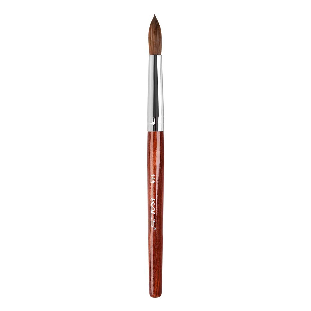 Kads Red Kolinsky Sable Acrylic Nail Art Brush Wood Pen Nail Brush For Nail Art Manicure Tool (14#)