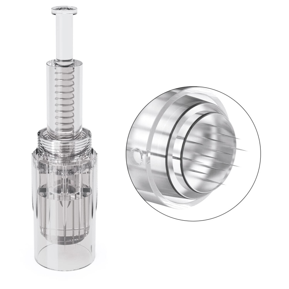 Pelcas 12 Pin Micro Needle Cartridge For Microneedling Derma Pen, Dermapen Replacement Cartridges Disposable Needles 12 Bayonet Slot, Individually And