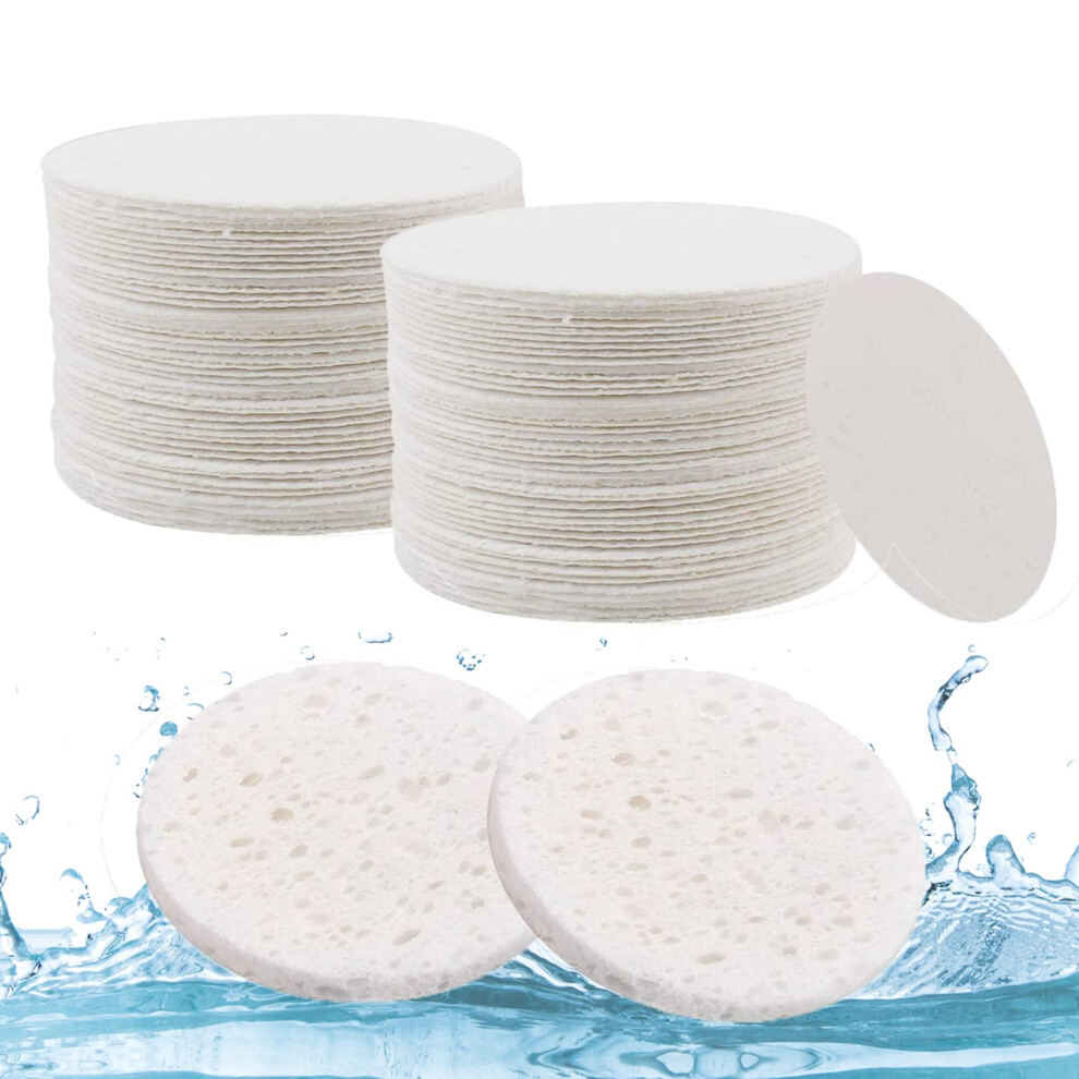 Lanjue 60 Count Facial Sponges Cleansing, White Compressed Face Sponges Cleansing Natural Wood Pulp Cotton Face Washing Sponge Cosmetic Sponges For