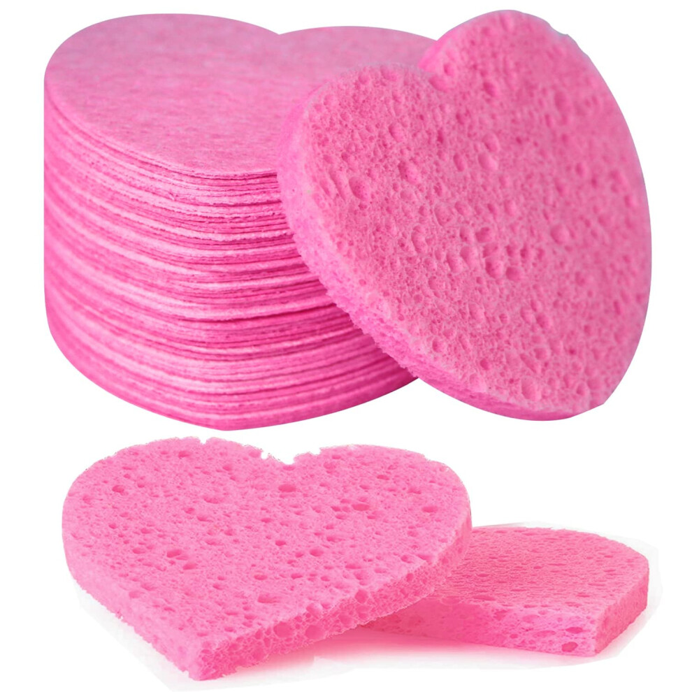 Spunspon 50-Count Facial Sponges Compressed, 100% Natural Cellulose Face Sponge Professional Cosmetic Spa Sponges For Face Cleansing, Exfoliating Mask, Makeup