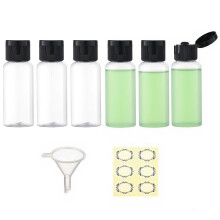 Apstaqeoo 6PCS 50ML Plastic Travel Bottles with Flip Cap Empty Squeeze Bottles Refillable Travel Container with Funnel & Label TSA Approved for