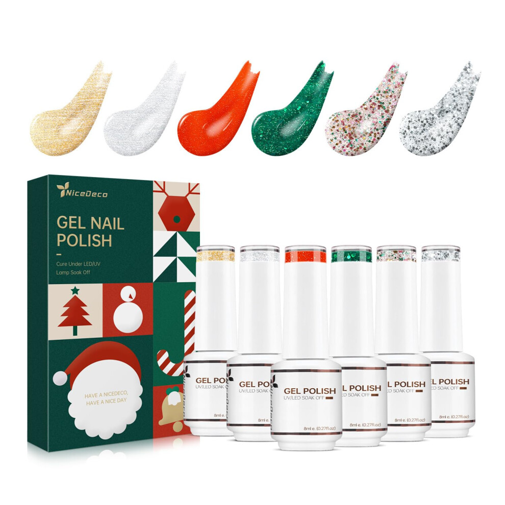 Nicedeco Gel Nail Polish Set, Uv/Led Soak-Off Gel Polish Nail Art Manicure Pedicure, Salon & Home Use - Long Lasting & Easy To Apply 6Pcs X 8Ml-Kit28