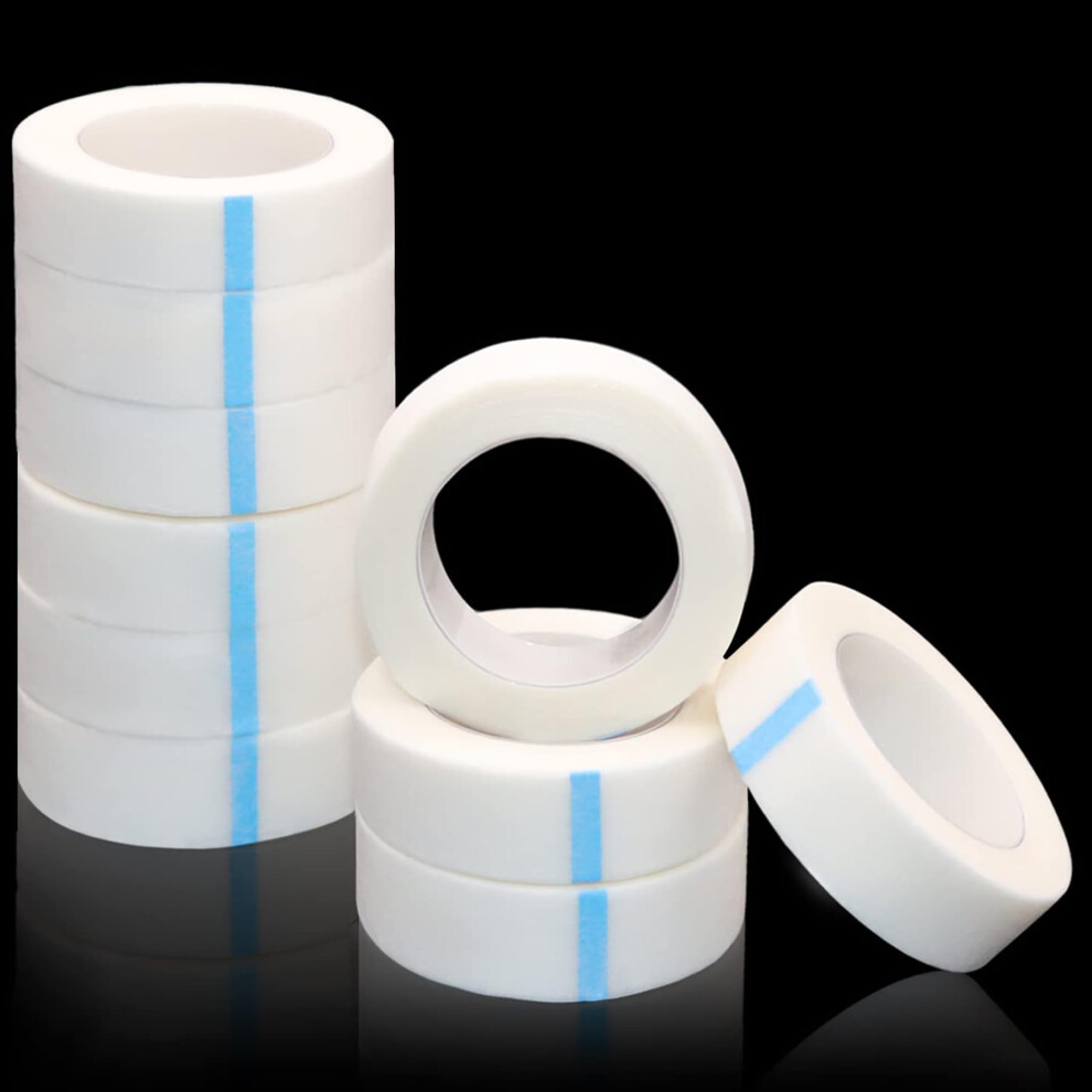 Syloripha Eyelash Tape Lift Tape Lash Extension Micropore Medical Tape For Eyelash Extensions, Eyelash Makeup Tools (10 Rolls 0.5Inch?9M)