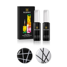 Bluesky Gel Polish Duo - White & Black Chalk, 2 x 8g Matte Fine Line Gel for Nail Design (Requires Drying Under UV LED Lamp)