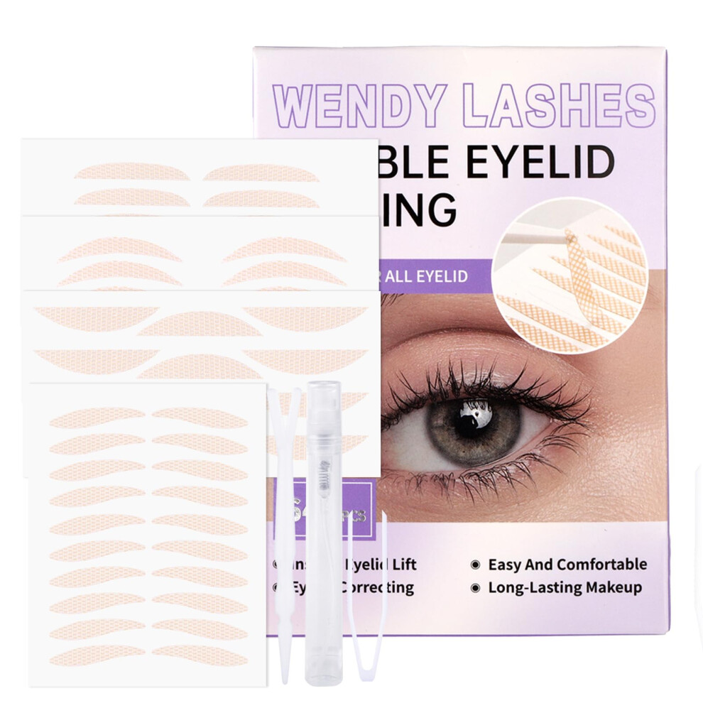 Wendy Lashes Eyelid Lift Strips 4 Types 640Pcs,Invisible Double Eyelid Tape Kit With Y-Shaped Fork & Clip,Waterproof Eye Stickers For Monolid And Lash