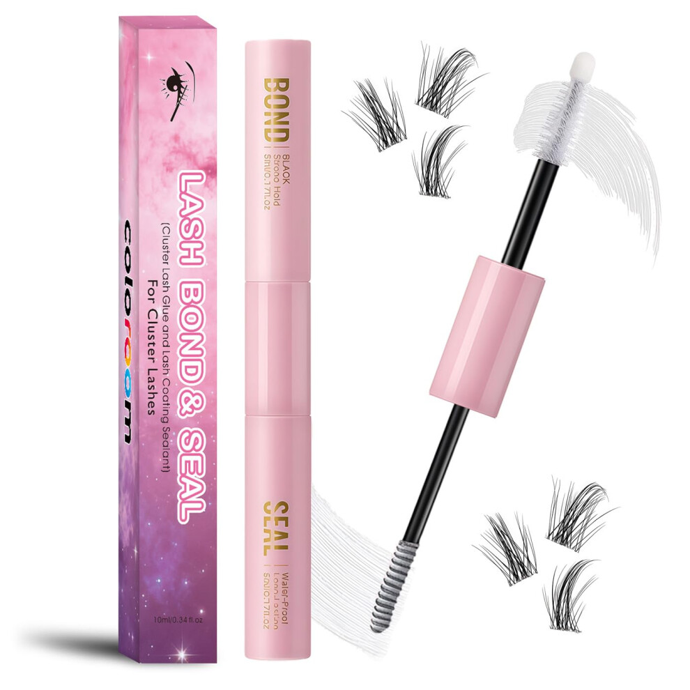 Coloroom Eyelash Glue Bond And Seal Lash Glue 2 In 1 For Individual Cluster Diy Eyelash Extensions Super Strong Hold Eyelashs Adhesive White Lashes Glues Clear