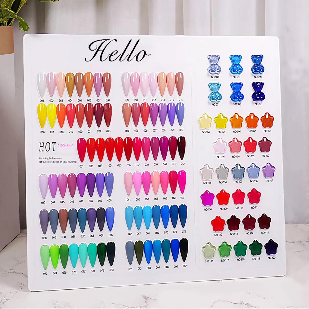 Acycoin2a Ã£Â¦Â¤ Acycoin2a Acrylic Nail Polish Color Display Board Book Nail Design Chart With 2 Styles Nail Tips Card Board Salon Showing Shelf (120 Colors)