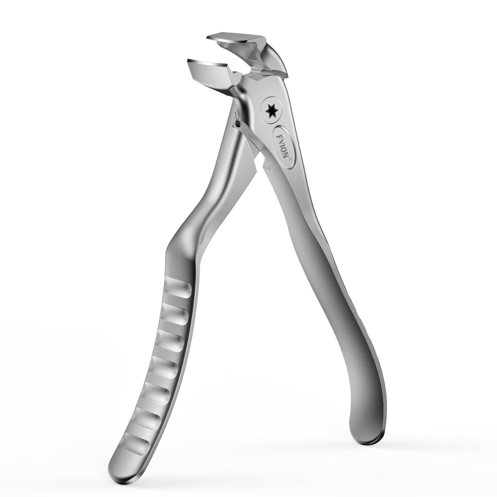 Fvion Ergonomic Handle Nail Clippers For Seniors, Angled Head Toenail Clippers For Thick Toenails And Fingernails, Wide Jaw Opening Precision Nail