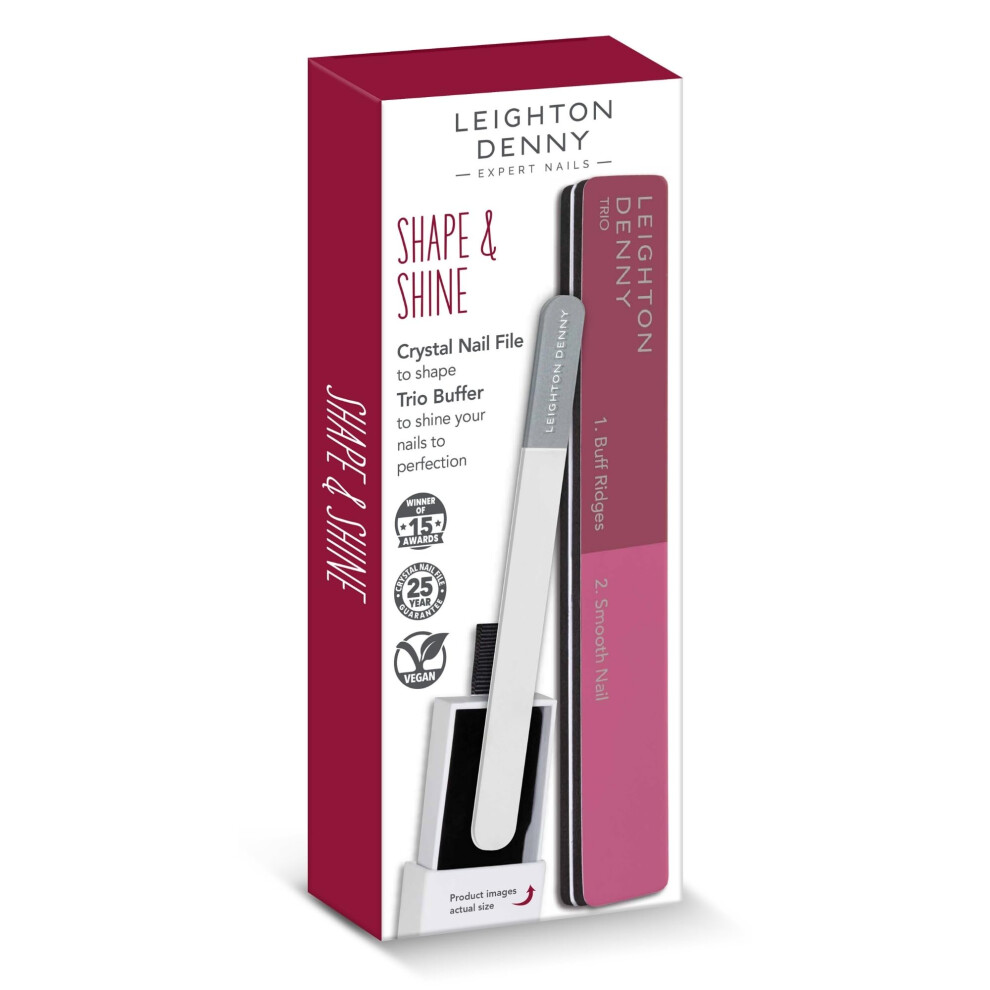 LEIGHTON DENNY Shape & Shine - Small Crystal Nail File & 3-in-1 Nail Buffer - Vegan - Image 8