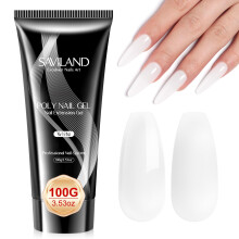 SAVILAND White Poly Nail Gel for Nail Extension Poly Hard Gels 100g Natural Nail Builder Extension Enhancement Long Lasting for Beginner Starter &