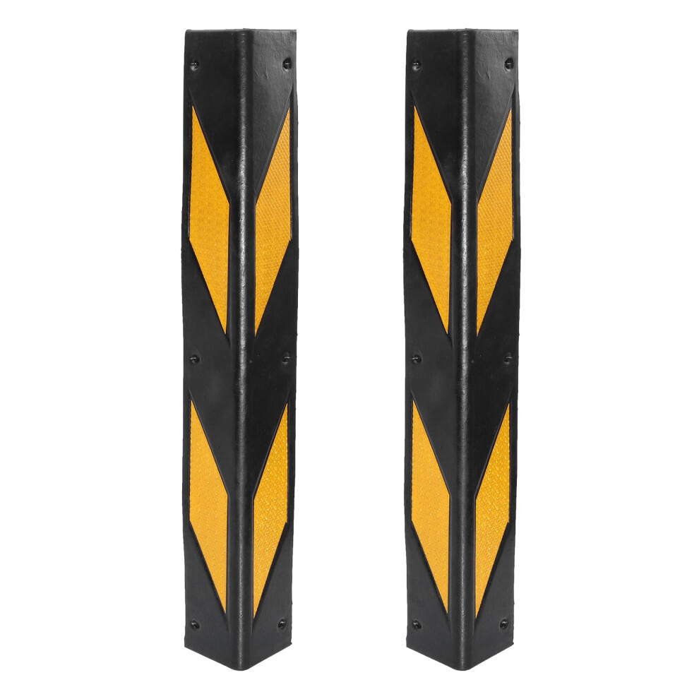 Housoutil Garage Wall Protectors, 2Pcs Driveway Rubber Reflectors, Rubber Corner Protectors For Cars, Wall Corner Guards & Reflectors For Parking