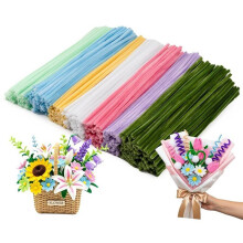 Kit com 700 Peças de Limpadores de Cachimbo em Formato de Flor, 7 Cores Diferentes em Tons Pastel para Projetos de Arte