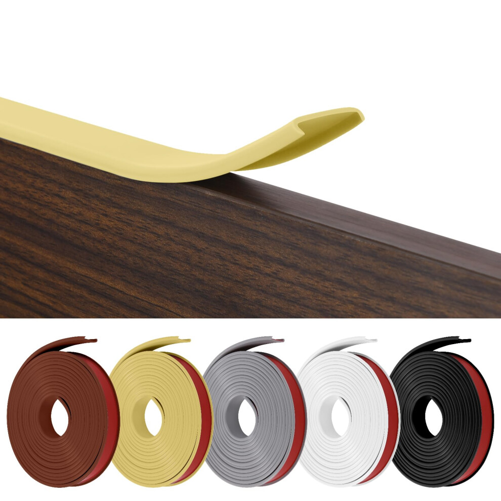 Flintronic 3M*12Mm U-Shape Flexible Furniture Edge Banding, Baby Safty Baby Edge Protector, Self Adhesive Tpe Wood Edging Tape, Diy Furniture Edge