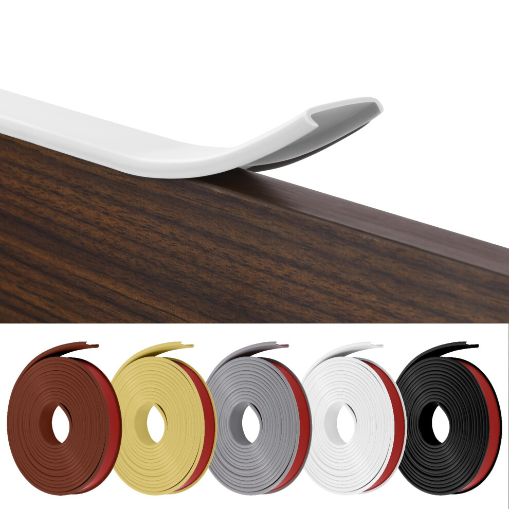 Flintronic 5M*12Mm U-Shape Flexible Furniture Edge Banding, Baby Safty Baby Edge Protector, Self Adhesive Tpe Wood Edging Tape, Diy Furniture Edge