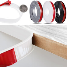 U-Shape Self Adhesive Veneer Edge Banding, 5M*12mm Collapsible Edge Protection Guards, Childproofing Trim for Table Cabinet Furniture Restoration