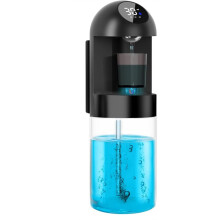 Automatischer Mundwasserspender Fürs Badezimmer, 20,29-Unzen-Spender mit Magnetbechern, Wandspender, Schwarz