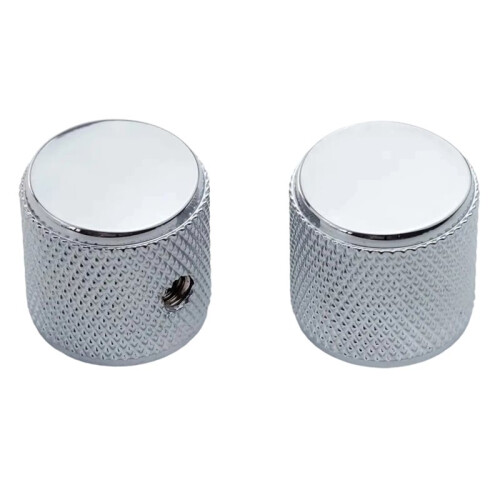 Chrome Guitar Knobs for FD TL Style Electric Guitar or Bass, 6mm Inner Diameter