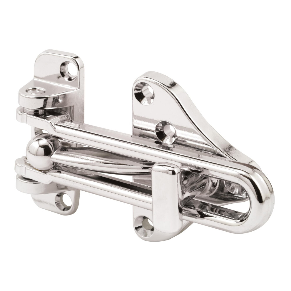 Defender Security U 11318 Swing Bar Door Guard With High Security Auxiliary Lock, Chrome Finish, 1-Pack, 1 Pack