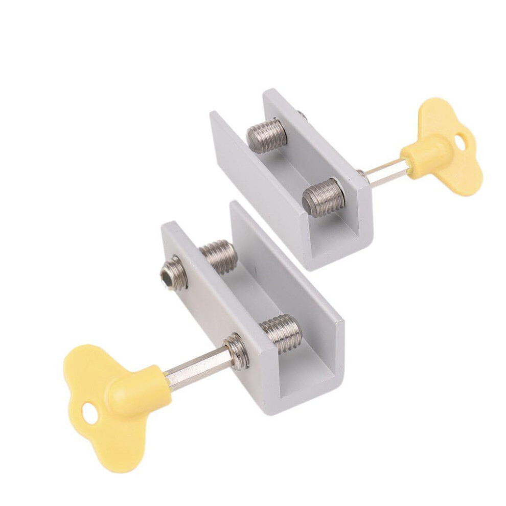 Dingchi Wanlian Adjustable Sliding Window Locks, Aluminum Alloy Door Frame Security Lock With Keys And Protective Gaskets For Baby Child Elderly Home Pet
