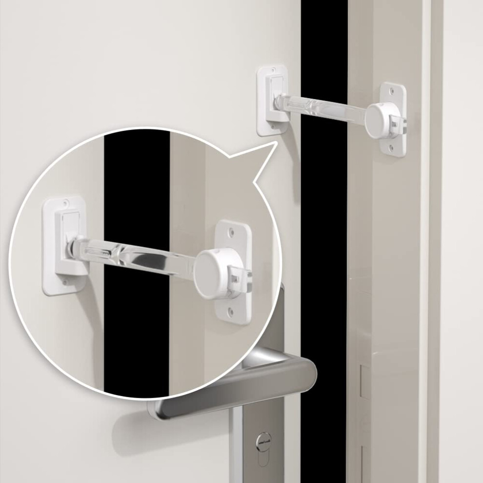 Eudemon 1 Pack Child Proof Door Finger Pinch Guard, Baby Door Stopper& Door Latch, Adjustable Door Lever Handle For Pets, Great Door Lock For Dogs,