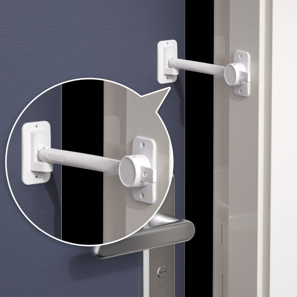 Eudemon 1 Pack Child Proof Door Finger Pinch Guard, Baby Door Stopper& Door Latch, Adjustable Door Lever Handle For Pets, Great Door Lock For Dogs,