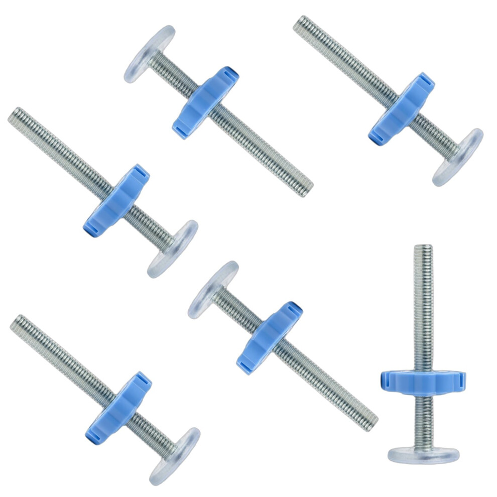 6 Pack Stair Gate Fittings 10Mm,Pressure Mounted Baby Gates Threaded Spindle Rods,Walk Thru Gates Accessory M10 X 10Mm Screw Bolts Kit,Stair Gate Sewokon