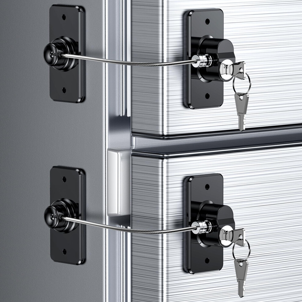 2 Pack Refrigerator Locks, Child Proof Door Fridge Locks For Kitchen Freezer, Cabinets And Drawers, Air Oven Air Fryer, Closets, Windows-No Tools Need Wilniry