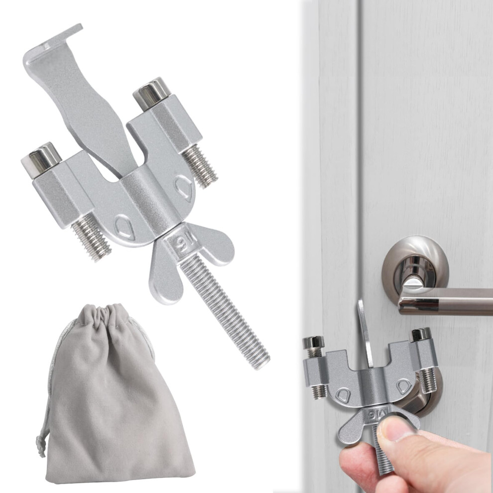 Megavow Upgraded Portable Door Lock, Security Door Locker Without Drilling, Safety And Privacy Lock With Dual Nut Adjustment, Lockdown Devices From