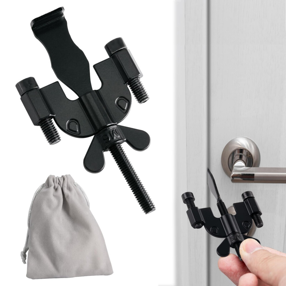 Megavow Upgraded Portable Door Lock, Security Door Locker Without Drilling, Safety And Privacy Lock With Dual Nut Adjustment, Lockdown Devices From