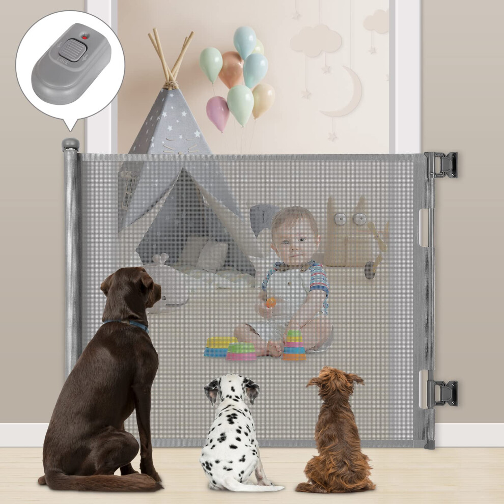 Baby Gate, Extra Wide Retractable Dog Gates Indoor Stair Gates For Baby Pet Gates For Dogs Baby Gates For Dogs Stair Gate For Stairways, Mypin