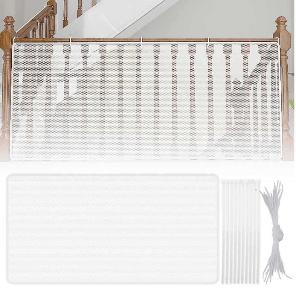 Ffdashun Child Safety Net, 10Ft X 2.5Ft Thicken Durable Child Safety Protective Net Balcony Banister Stairs Guard Protective Netting Fence Fine Mesh For Kids