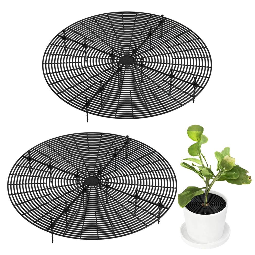 Zimoer Plant Pot Cover, Flower Pot Soil Guard, 2 Pcs Cuttable Plant Cover For Cats Babies, Plastic Pet Planter Protector, Flower Pots Grid For