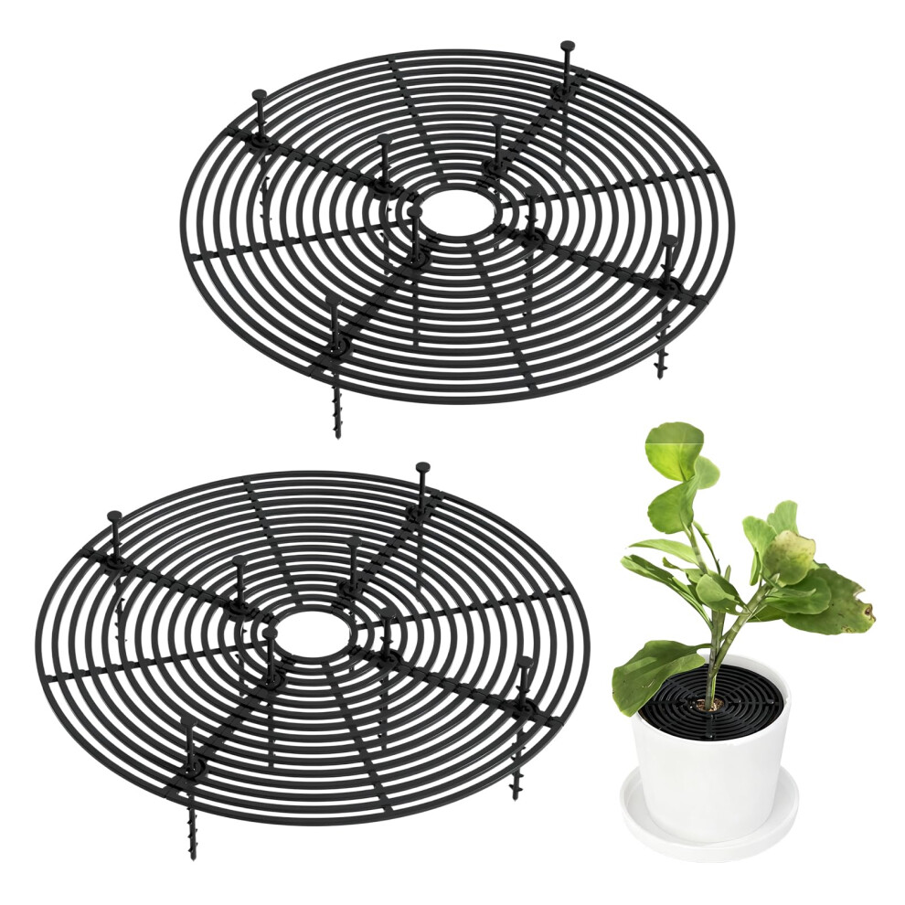 Zimoer Plant Pot Cover, Flower Pot Soil Guard, 2 Pcs Cuttable Plant Cover For Cats Babies, Plastic Pet Planter Protector, Flower Pots Grid For