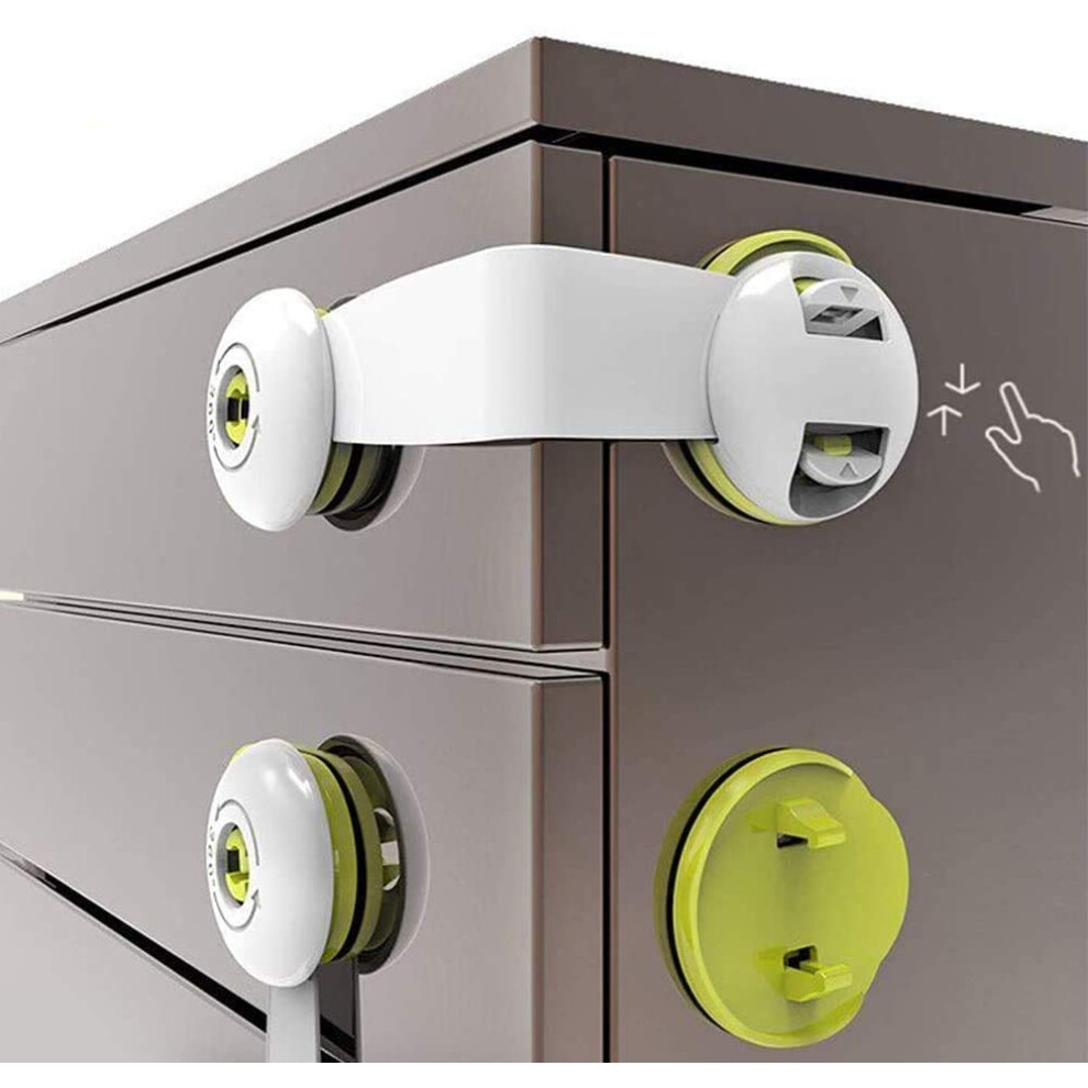Child Safety Cupboard Latch 6 Packs Stick On For Kitchen Self Adhesive Baby Proofing Latch Children Proof Locks For Door, Drawer, Closet, Smbox