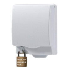 Baby Safety Electric Plug Socket Cover Weatherproof Single Switched Socket Protector Safety Outlet Cover Box for Home and School (White)