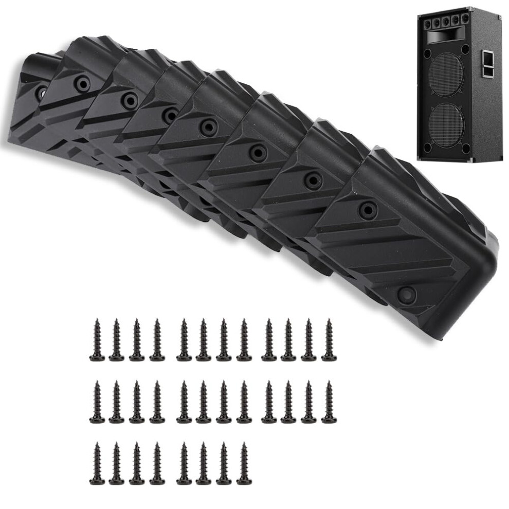 80 X 45Mm/3.1 X 1.8Inch Right Angle Corner Protector, 8Pcs Thickening Speaker Corner Protector Plastic Cabinet Speaker Corners Protector With Screw Agatige