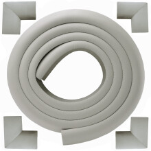 L Shape Extra Thick Furniture Table Edge Protectors Foam Baby Safety Bumper Guard 6.5 Ft (Grey with 4 Corners)