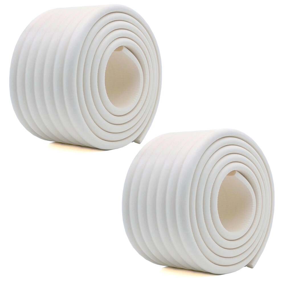 M2cbridge Multifunctional Edge And Corner Guard Coverage Baby Safety Bumper Diy 6.5 Ft (Rice White (6.5Ft X 2))