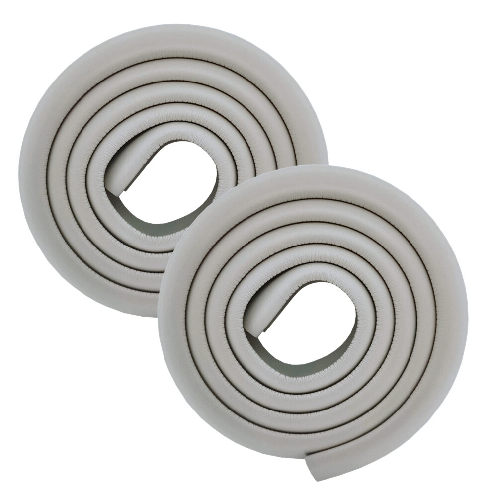 M2cbridge L Shape Extra Thick Furniture Table Edge Protectors Foam Baby Safety Bumper Guard 6.5 Ft (Grey (6.5Ft X 2))
